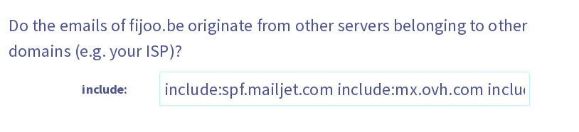 configuration enregistrement SPF de OVH